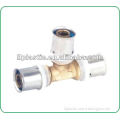 brass press fitting tee for manifold pex-al-pex pipe